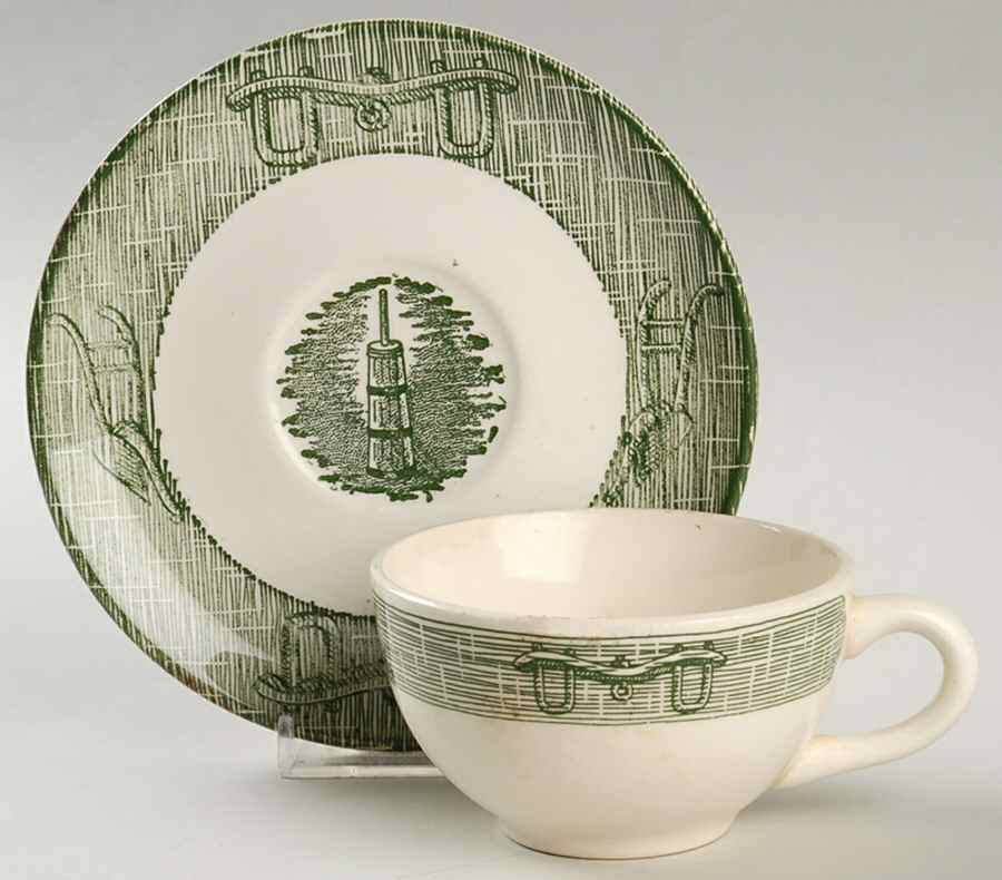 RYL112 Flat Cup & Saucer Set by Royal (USA)-1