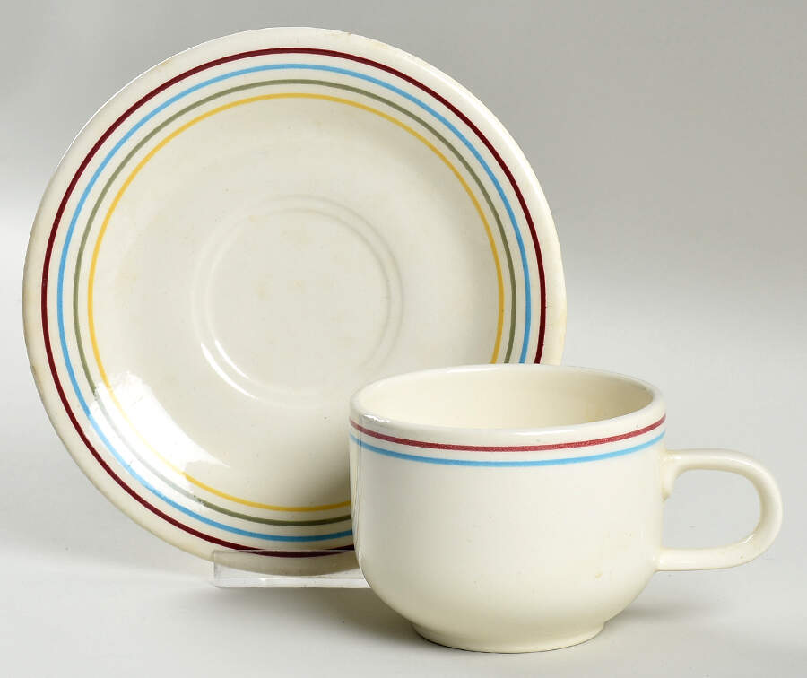 RYL19 Footed Cup & Saucer Set by Royal (USA)-1