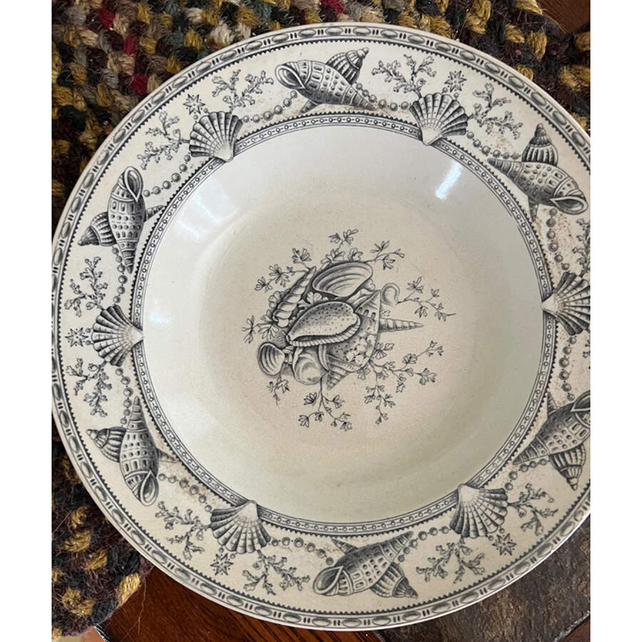 Nantasket Blue Rim Soup Bowl by Ridgway (Ridgways)-1