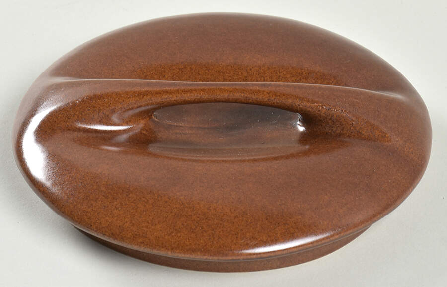 Raymor Autumn Brown (Glossy) Lid for 4 Qt Handled Bean Pot by Roseville-1