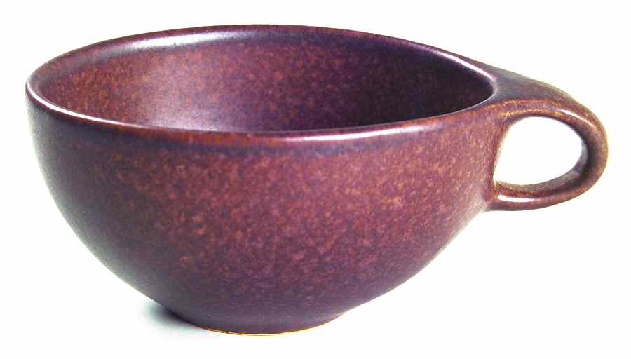 Raymor Autumn Brown (Glossy) Flat Cup by Roseville-1