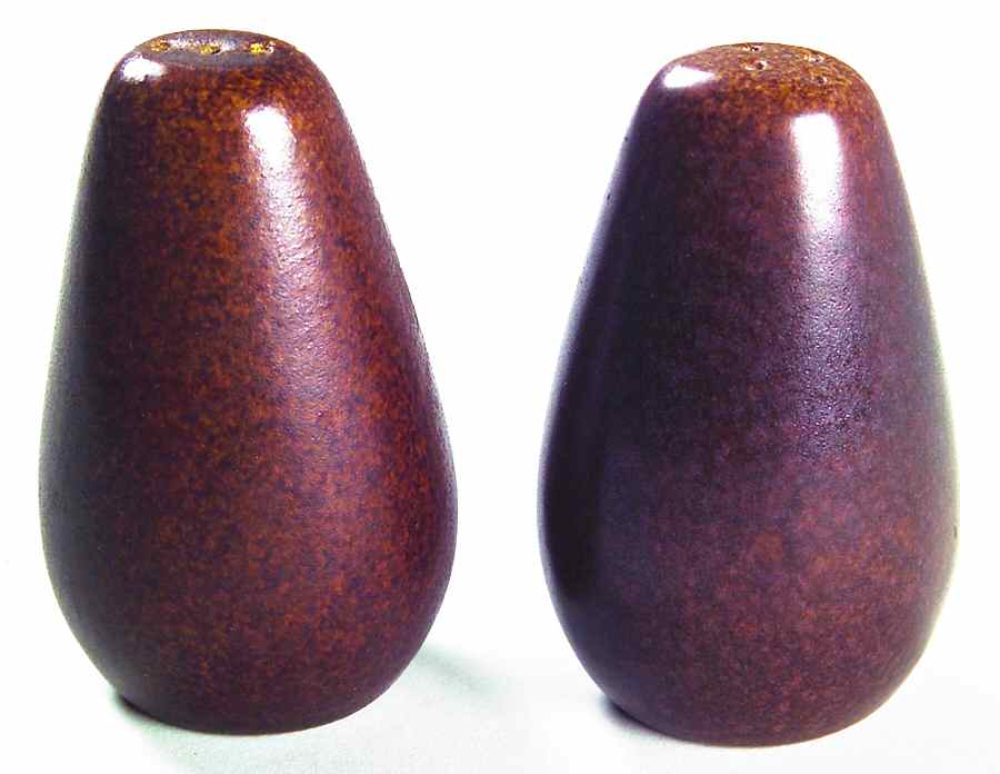 Raymor Autumn Brown (Glossy) Salt & Pepper Set by Roseville-1