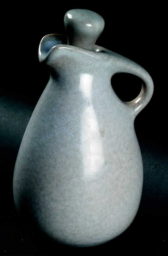 Raymor Beach Gray (Glossy) Oil Or Vinegar Cruet and Stopper by Roseville-1