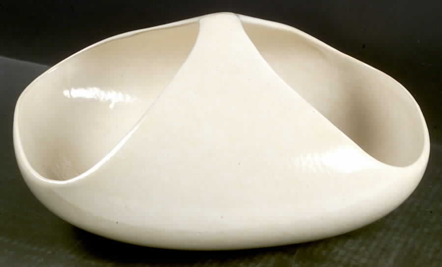 Raymor Contempory White (Glossy) Fruit Basket by Roseville-1