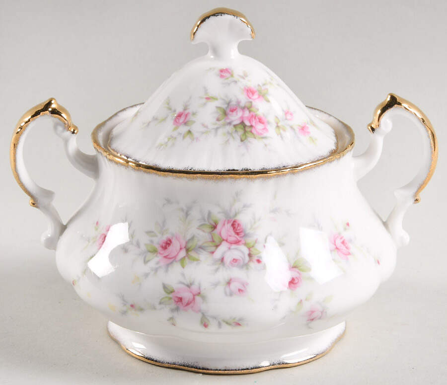 Victoriana Rose (Montrose Shape) Sugar Bowl & Lid by Royal Albert-1