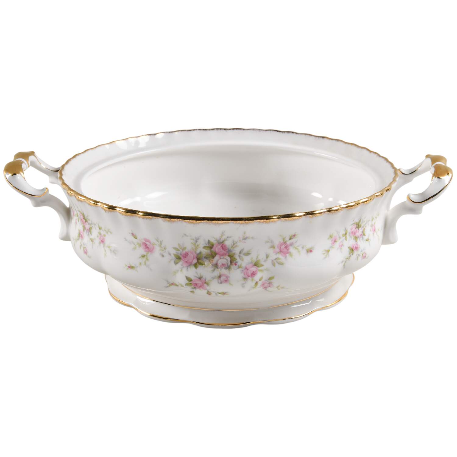 Victoriana Rose (Montrose Shape) Round Vegetable No Lid by Royal Albert-1