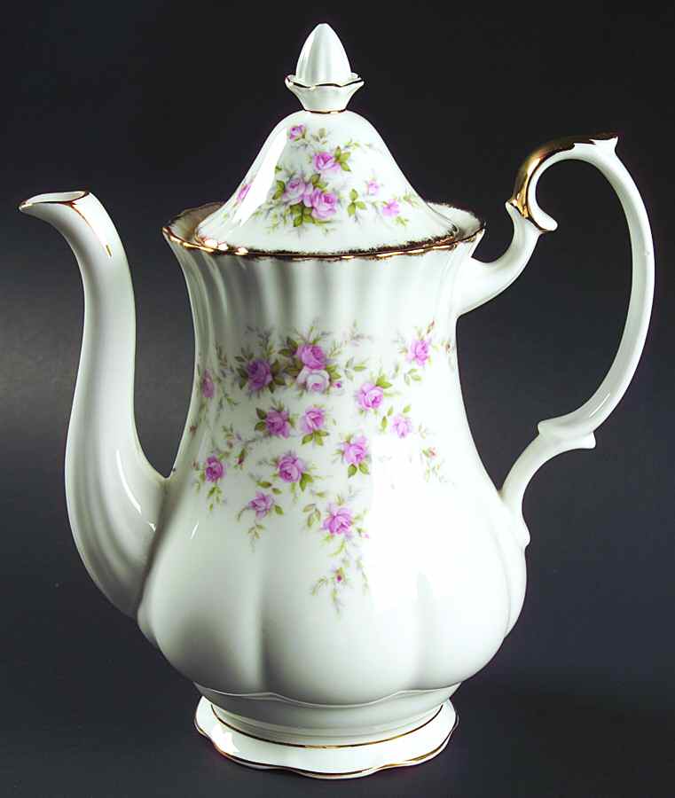 Victoriana Rose (Montrose Shape) Coffee Pot & Lid by Royal Albert-1