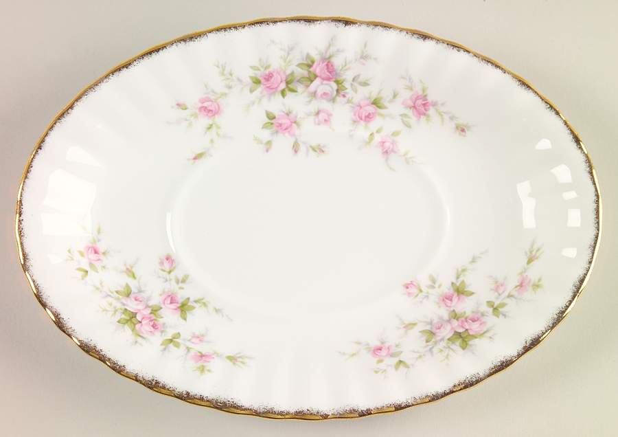 Victoriana Rose (Montrose Shape) Underplate for Gravy Boat by Royal Albert-1