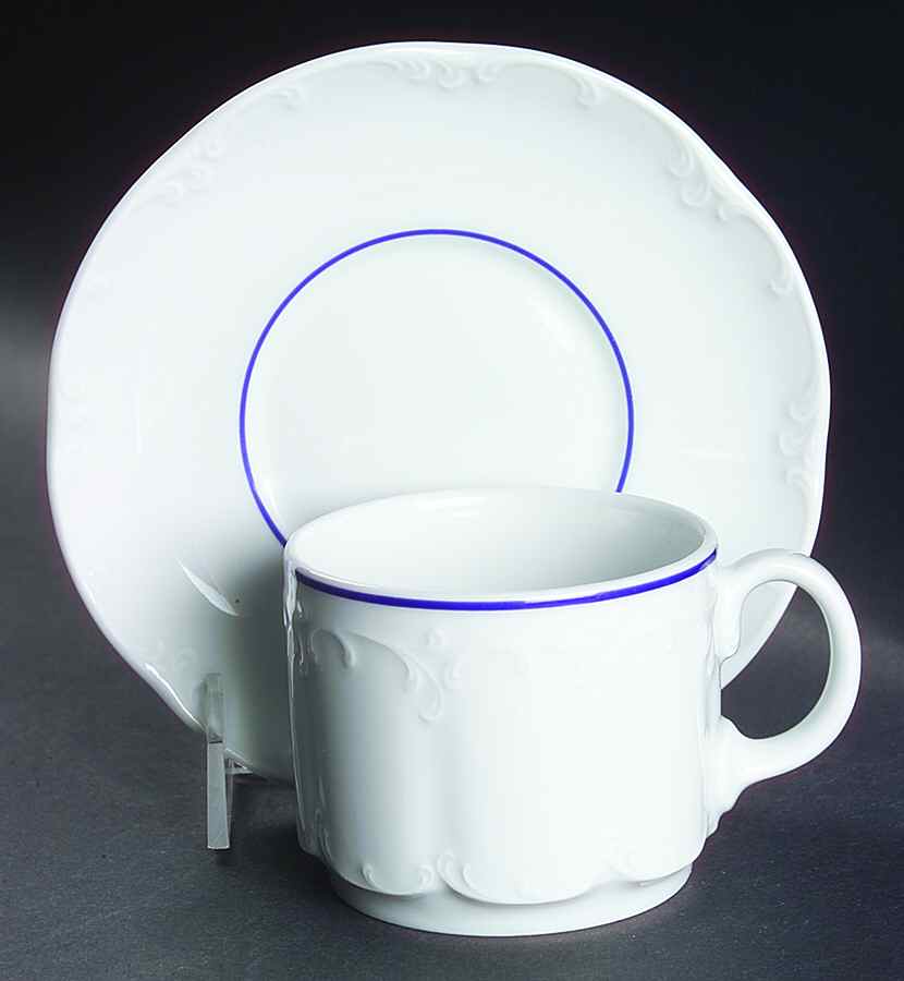 Blue Line Flat Cup & Saucer Set by Rosenthal - Continental-1