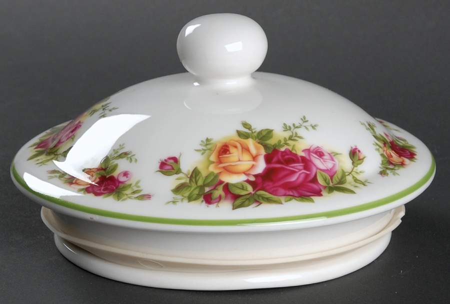 Old Country Roses White (Green Trim) Lid for Large Canister by Royal Albert-1
