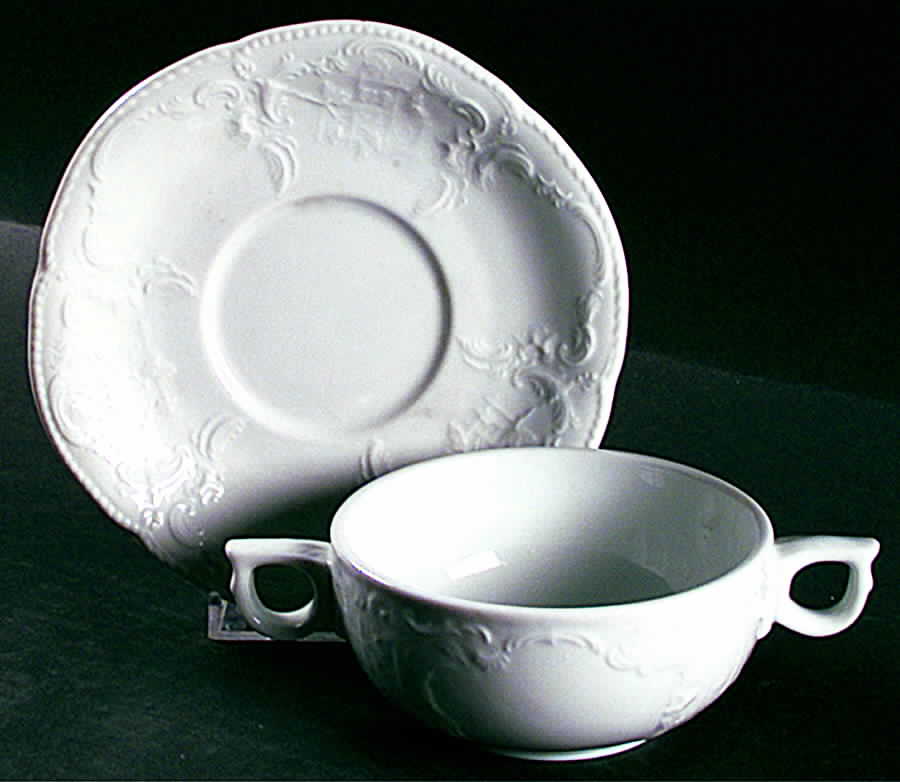 Sanssouci (Restaurant) Flat Cream Soup Bowl & Saucer Set by Rosenthal - Continental-1
