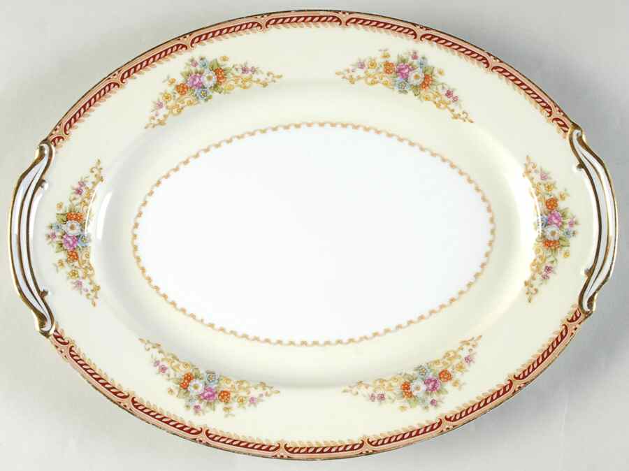 RO6 12" Oval Serving Platter by Rose (Japan)-1