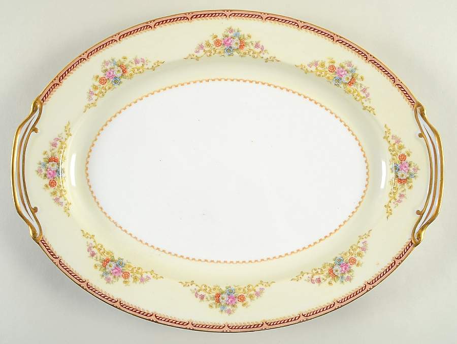 RO6 16" Oval Serving Platter by Rose (Japan)-1