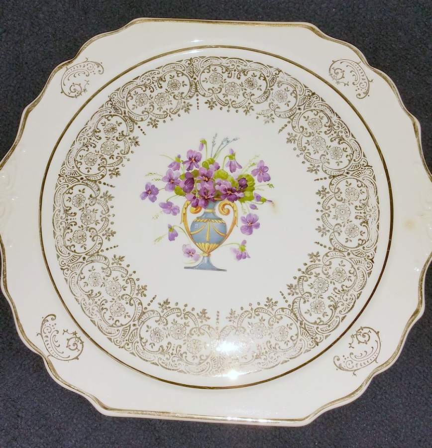 RYL120 Square Handled Cake Plate by Royal (USA)-1