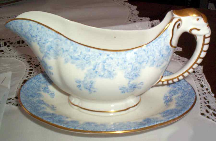 W2279 Lt Blue Gravy Boat & Underplate by Royal Worcester-1