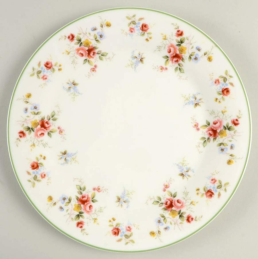 RVA12G (GREEN TRIM) Dinner Plate by Royal Vale-1