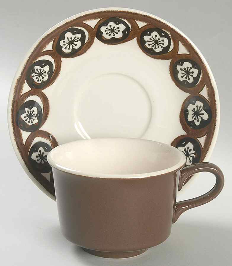 Trinidad Flat Cup & Saucer Set by Royal (USA)-1