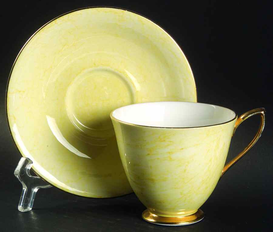 Gossamer Yellow Footed Cup & Saucer Set by Royal Albert-1