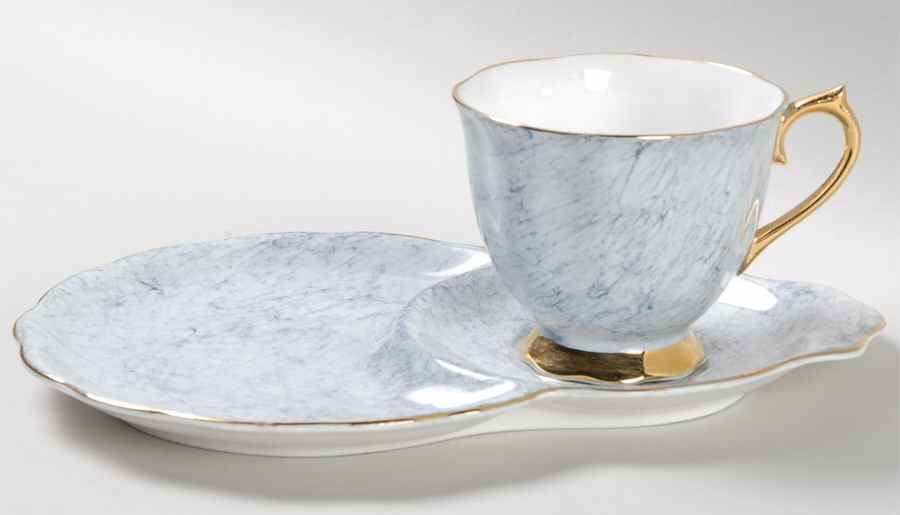 Gossamer Gray Dessert Plate & Cup Set by Royal Albert-1