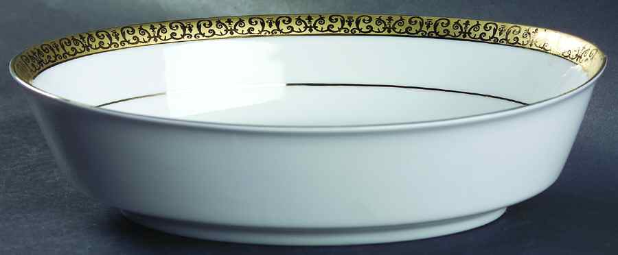 Gold Buffet 9" Oval Vegetable Bowl by Royal Gallery-1