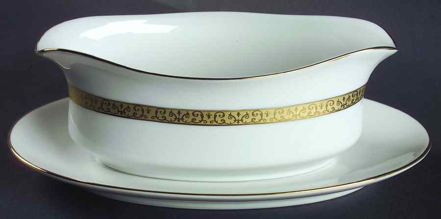 Gold Buffet Gravy Boat & Underplate by Royal Gallery-1