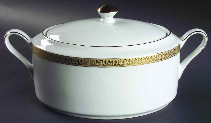 Gold Buffet Oval Covered Vegetable by Royal Gallery-1