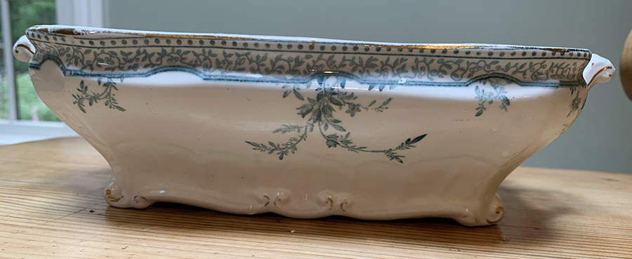 Eton (Gold Trim) Rectangular Vegetable Bowl No Lid by Ridgway (Ridgways)-1