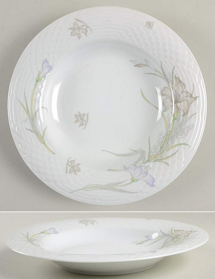 Daffodil (Extra Small Flowers) Large Rim Soup Bowl by Renoir-1