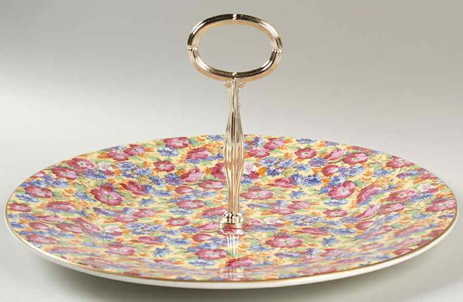 Royalty (Bone, Circa 1995) Round Serving Plate with Handle (DP) by Royal Winton-1