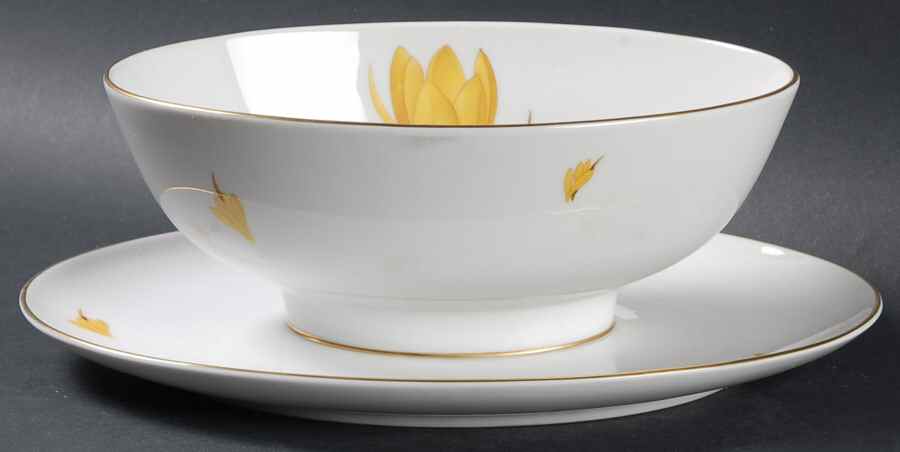Golden Crocus Gravy Boat with Attached Underplate by Rosenthal - Continental-1