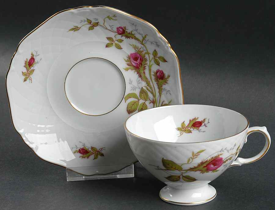 Rose Brier Footed Cup & Saucer Set by Royal Heidelberg-1