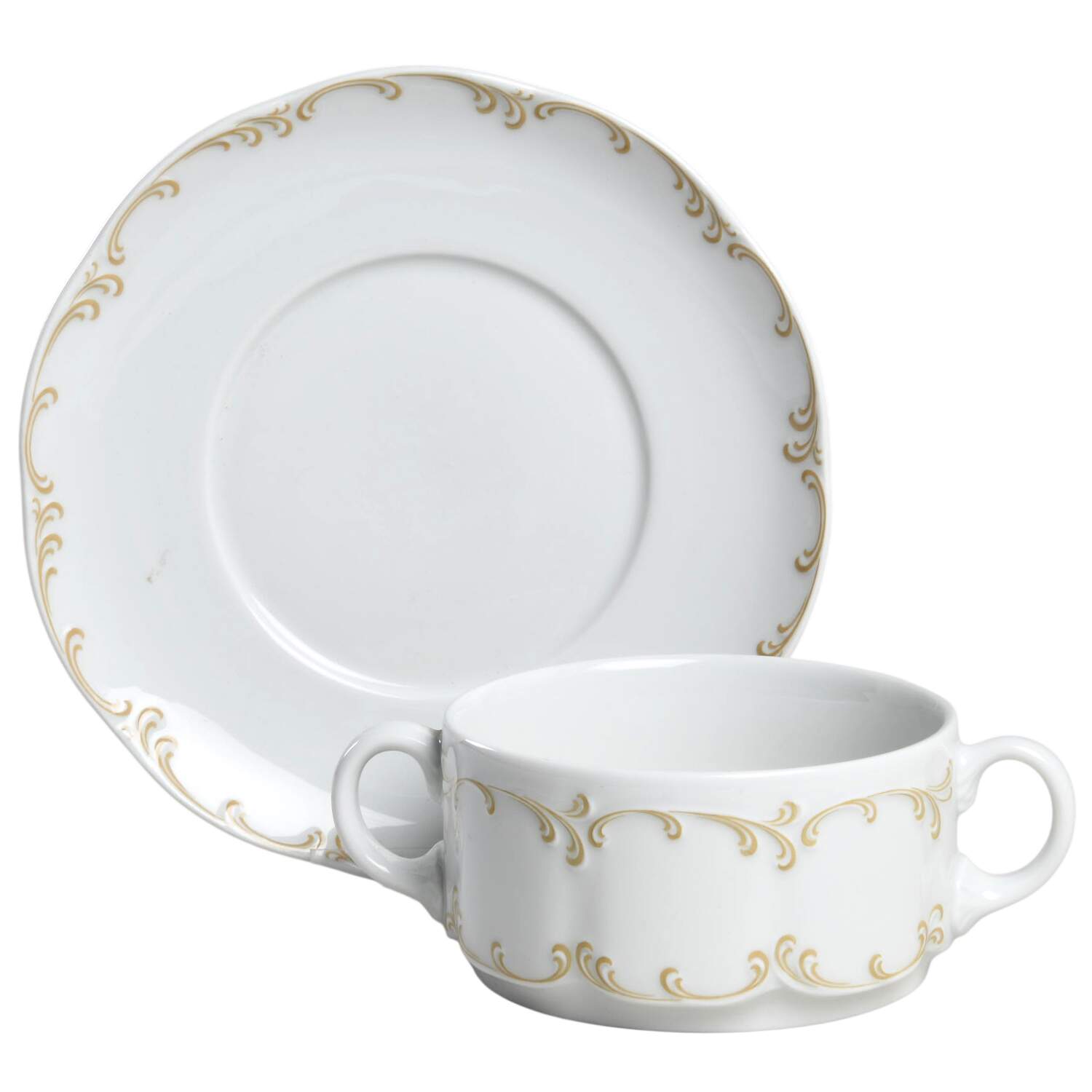 Germaine Flat Cream Soup Bowl & Saucer Set by Rosenthal - Continental-1