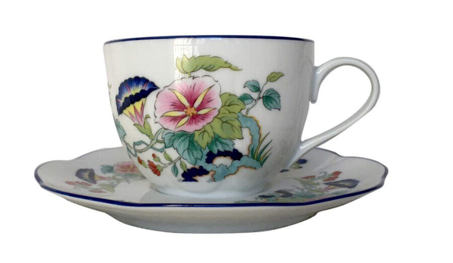 Paradis Bleu Flat Cup & Saucer Set by Royal Limoges-1