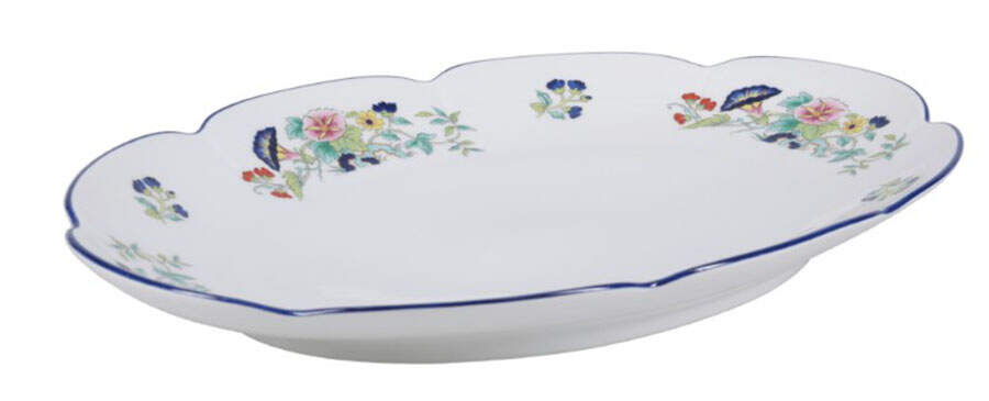 Paradis Bleu 14" Oval Serving Platter by Royal Limoges-1