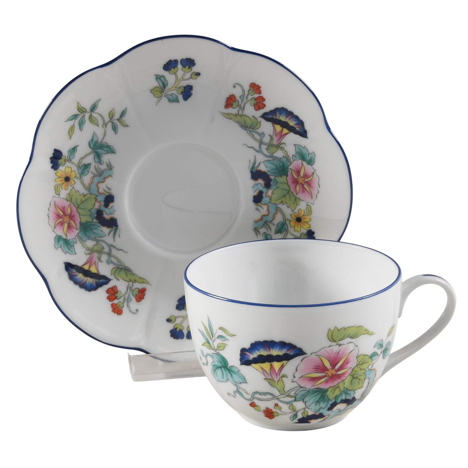 Paradis Bleu Flat Cup & Saucer Set by Royal Limoges-1