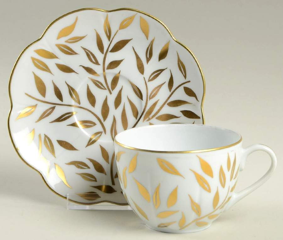 Olivier Gold Flat Cup & Saucer Set by Royal Limoges-1