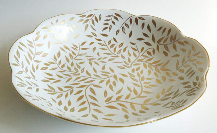 Olivier Gold 11" Deep Round Platter by Royal Limoges-1