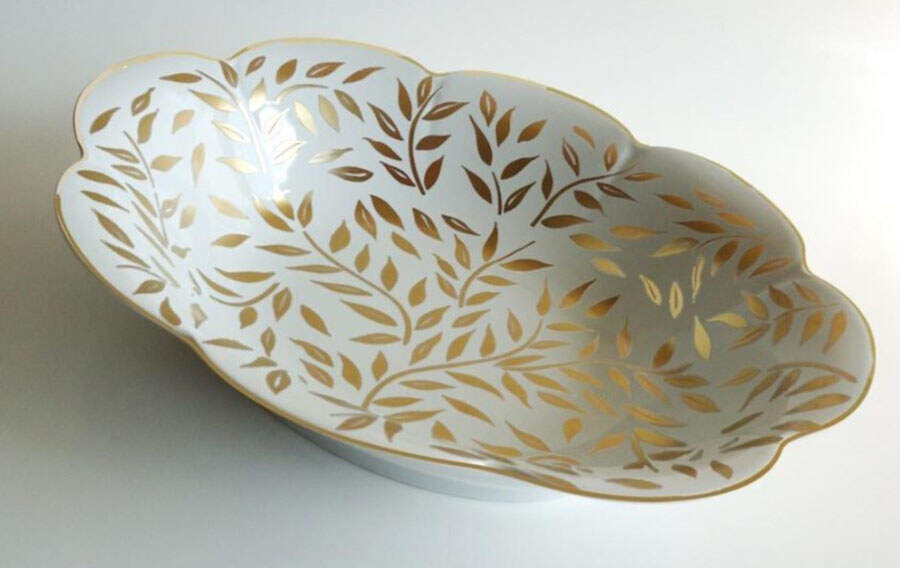 Olivier Gold 9" Oval Vegetable Bowl by Royal Limoges-1