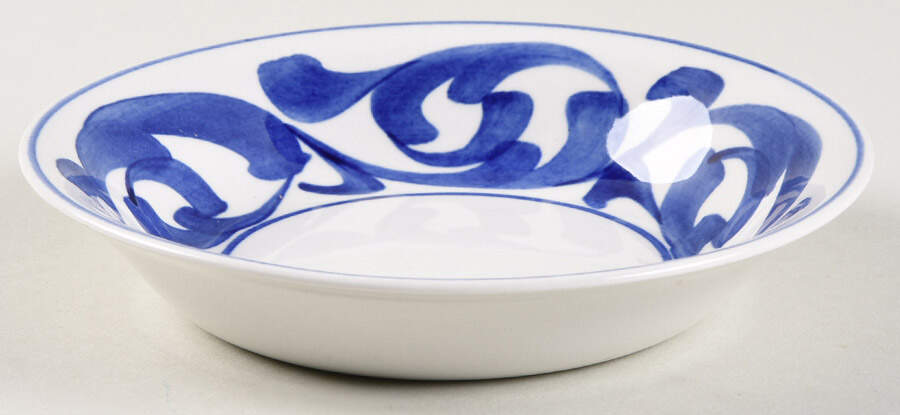 Blue Scroll (Coupe) Fruit/Dessert (Sauce) Bowl by Royal Cauldon-1
