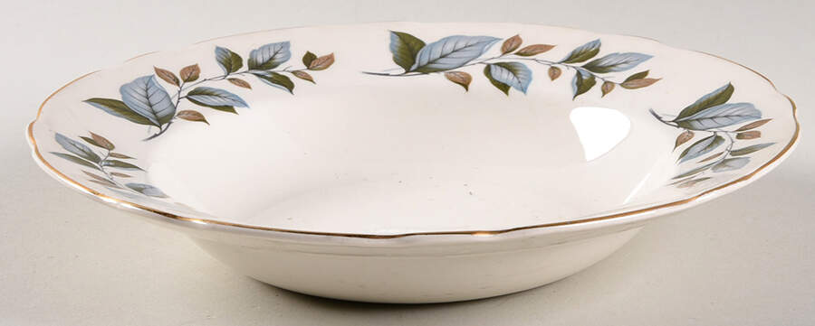 Silver Leaf Rim Soup Bowl by Royal Cauldon-1