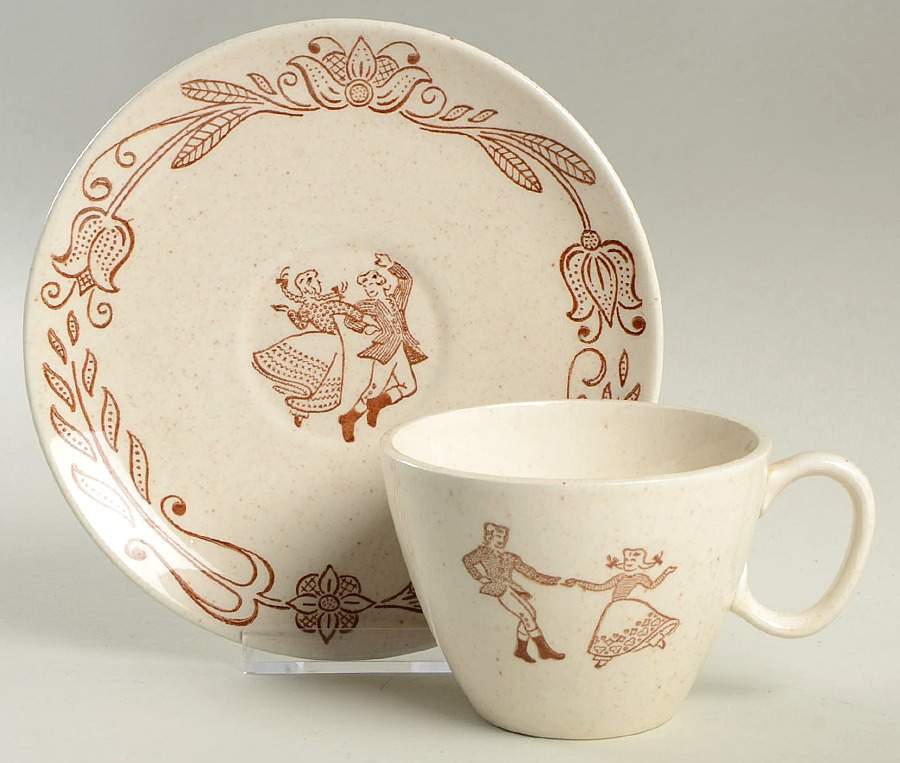 Brown County Flat Cup & Saucer Set by Royal (USA)-1