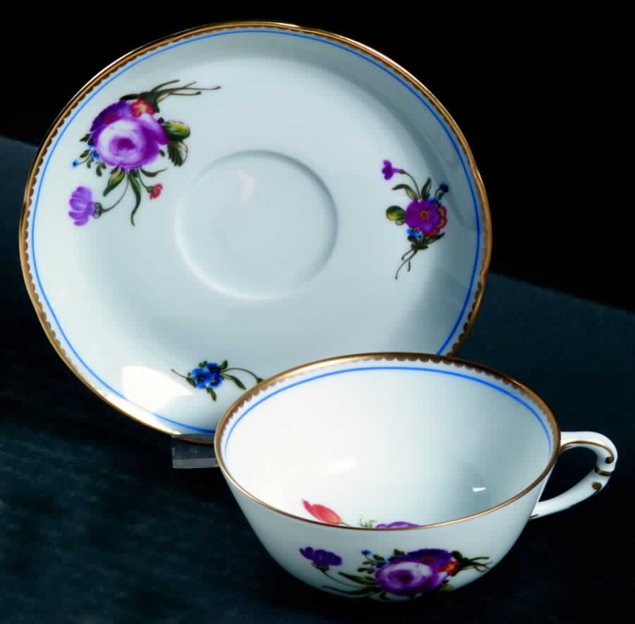 A La Reine Version 2 Flat Cup & Saucer Set by Royale (France)-1