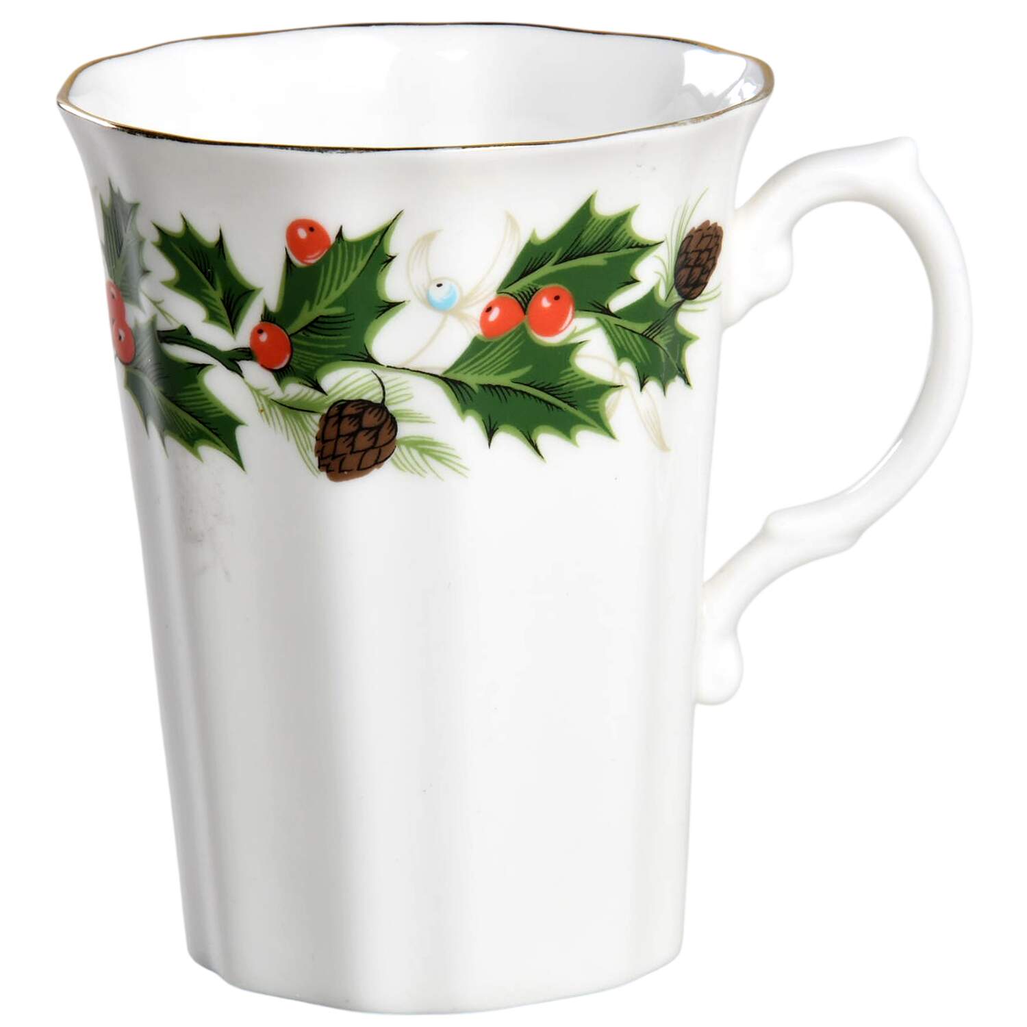 Noel (Holly Backstamp, Scalloped) Mug by Royal Grafton-1
