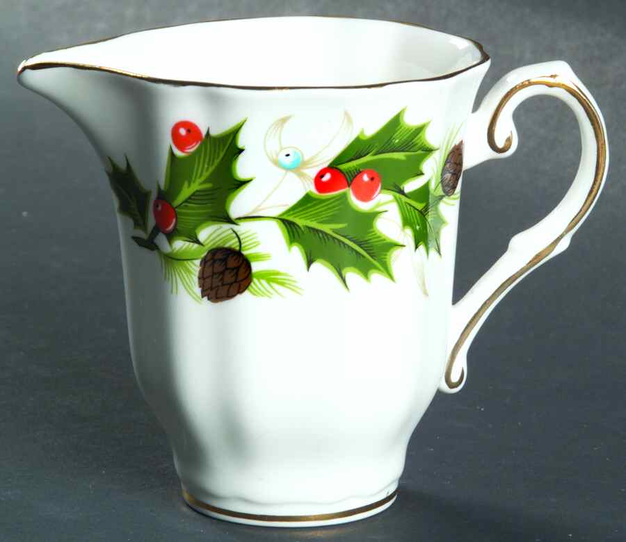 Noel (Holly Backstamp, Scalloped) Mini Creamer by Royal Grafton-1