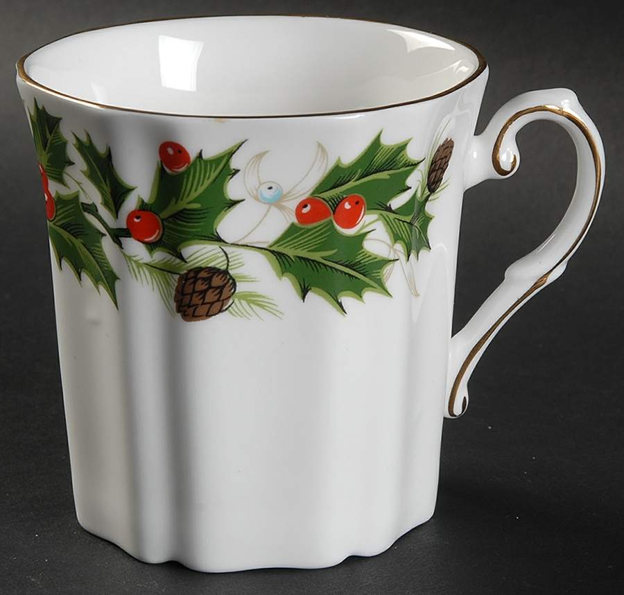 Noel (Holly Backstamp, Scalloped) Mug by Royal Grafton-1
