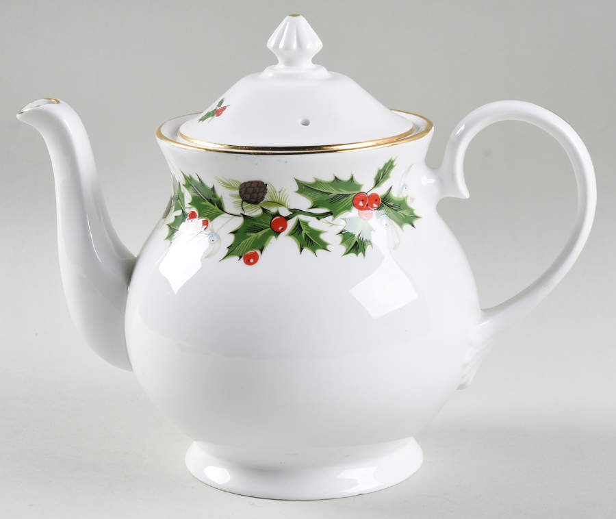 Noel  (Crown Backstamp, Smooth) Teapot & Lid by Royal Grafton-1