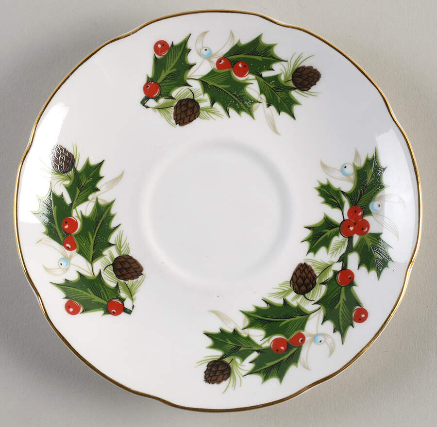 Noel (Crown Backstamp, Scalloped) Saucer by Royal Grafton-1