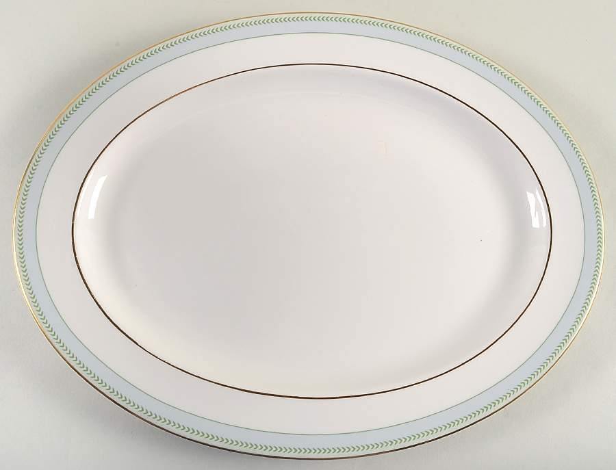 Etienne (Gold Trim) 13" Oval Serving Platter by Royal Doulton-1