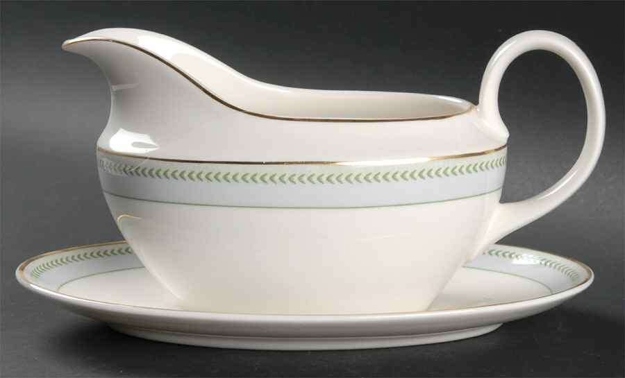 Etienne (Gold Trim) Gravy Boat & Underplate by Royal Doulton-1