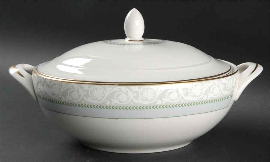 Etienne (Gold Trim) Oval Covered Vegetable by Royal Doulton-1